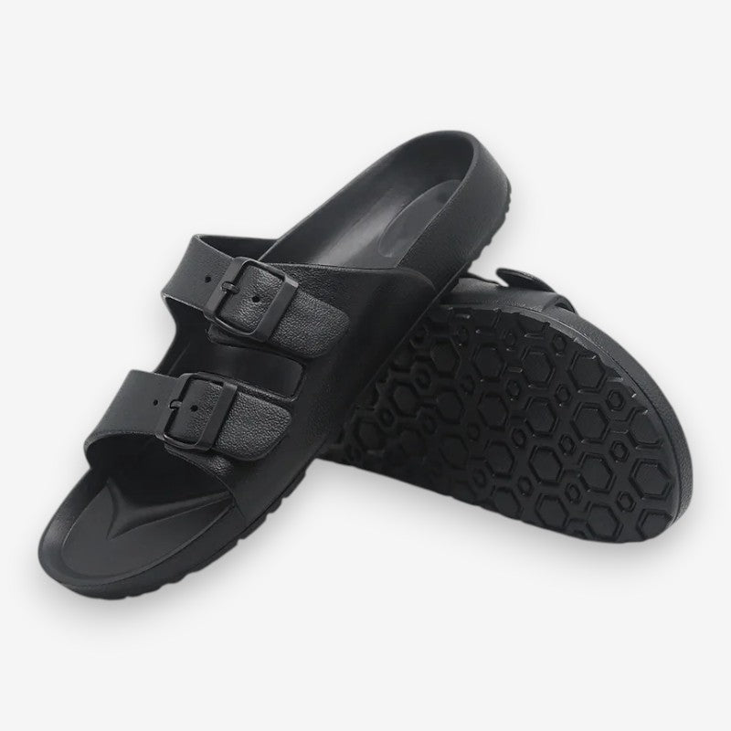 Sandales Femme Noires En EVA Double Boucle