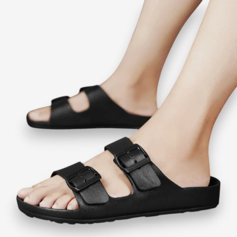 Sandales Femme Noires En EVA Double Boucle
